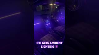 POLO GTI GETS AMBIENT LIGHTING 😈🟣#car #interior #ambientlighting # #gti #vw#carvlog #shorts