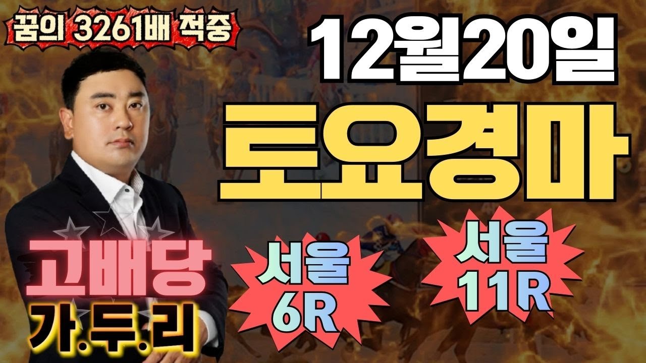 12월20일 토요일 서울6.11경주 배당 때립니다!!!🎯경마🟢 경마 고배당🟢 서울경마🟡부산경마🔵제주 경마