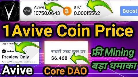 Avive Coin Price Prediction/1Core Listing 6$🤑 Avive Network New Update|Avive Coin value|Avive news|
