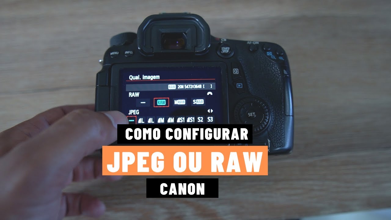 Como CONFIGURAR o tipo de arquivo (JPEG ou RAW) em uma câmera Canon ...