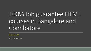 100% Job guarantee HTML courses in Bangalore and Coimbatore-etcoe.in