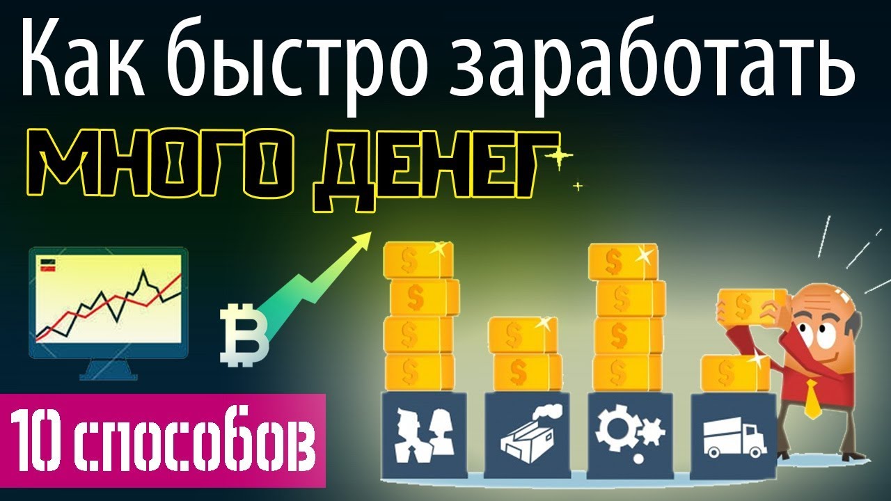 Как быстро заработать деньги: 10 способов как заработать много денег быстро  и реально без вложений - YouTube