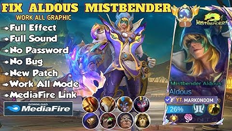 Fix Skill 1 - Script Skin Aldous Mistbender No Password | Voice Indonesia English Japan | New Patch