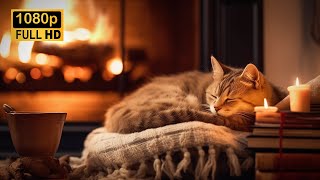 Fireplace Bliss & Purrfect Peace 🔥 Relaxing Cat Ambience with Crackling Fire & Soothing Purrs