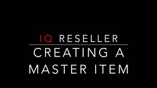 Creating a Master Item