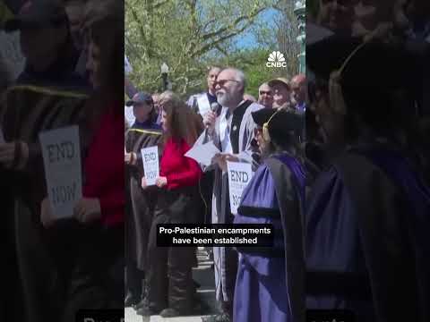 Видео: U.S students protest in support of Palestine