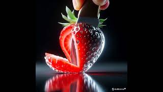 My brain says this is fake, but my ears say it's real. The Definition of a 'Perfect Slice'. 🍓