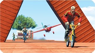 САМОЛЕТЫ ВЗРЫВАЮТ ВЕЛОСИПЕДИСТОВ! (GTA 5 ONLINE)(Адский и мясной режим, в котором велосипедисты сражаются против самолетов! Ставь