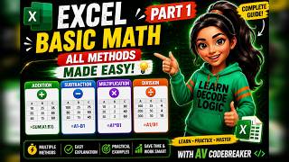 Excel Basic Math Formulas Explained | Add, Subtract, Multiply & Divide Easy 🔥
