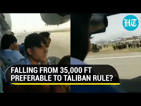 Watch: Afghans sit under wing of plane taking off from runway to escape Taliban | Afghanistan