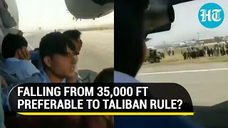 Watch: Afghans sit under wing of plane taking off from runway to escape Taliban | Afghanistan