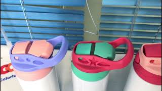Lancoda Sublimation Kids Tumblers Sippy Cups