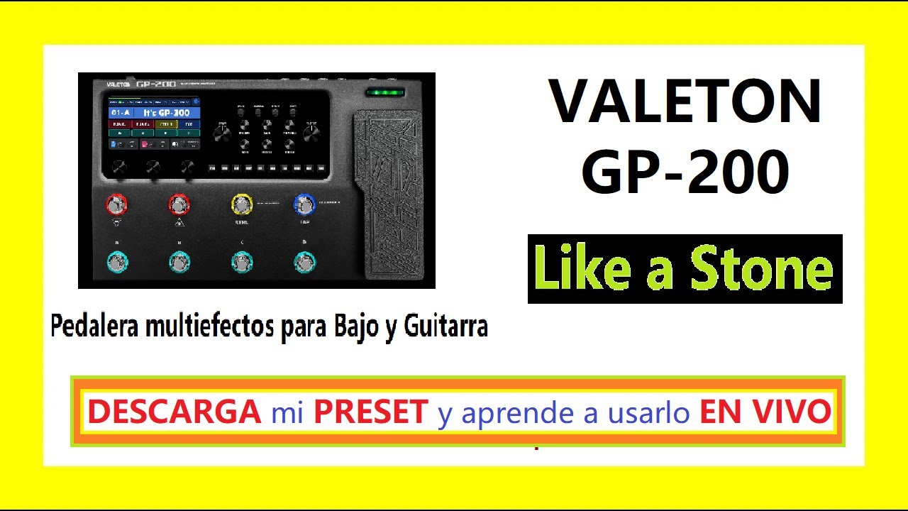 Valeton GP 200 multiefectos, Guia tutorial de Like a Stone, Whammy y ...