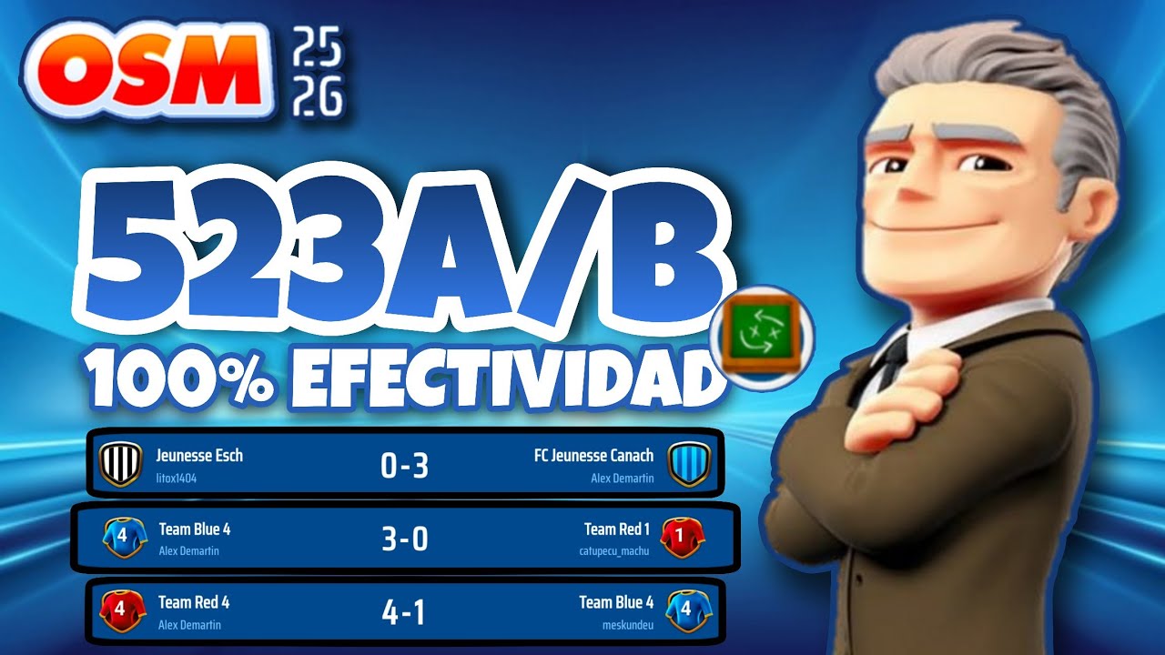 🏆 LA MEJOR 523A/B 🏆⚡ TÁCTICA 100% EFECTIVA PARA SUPERAR A TUS RIVALES ⚡ | ⚽ OSM 25/26 ⚽