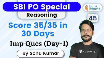 8:00 PM - SBI PO Special | Reasoning by Sonu Kumar | 30 Days Questions Series (Day-1)