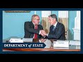 Secretary Blinken at a Security Integration and Prosperity Agreement signing ceremony