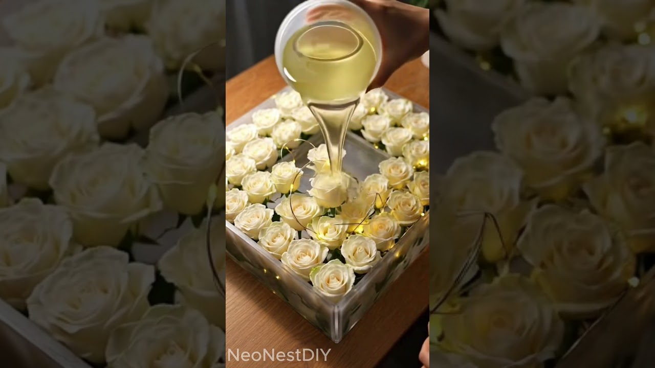 Turning White Roses Into a Glowing Epoxy Masterpiece ✨🌹 