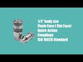 AKJia 1/4" Body Size ISO 16028 Flat Face Quick Release Coupling