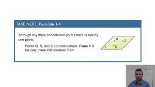 Geometry 1-2 Points, Lines, and Planes: Problem 4 - Using Postulate 1-4