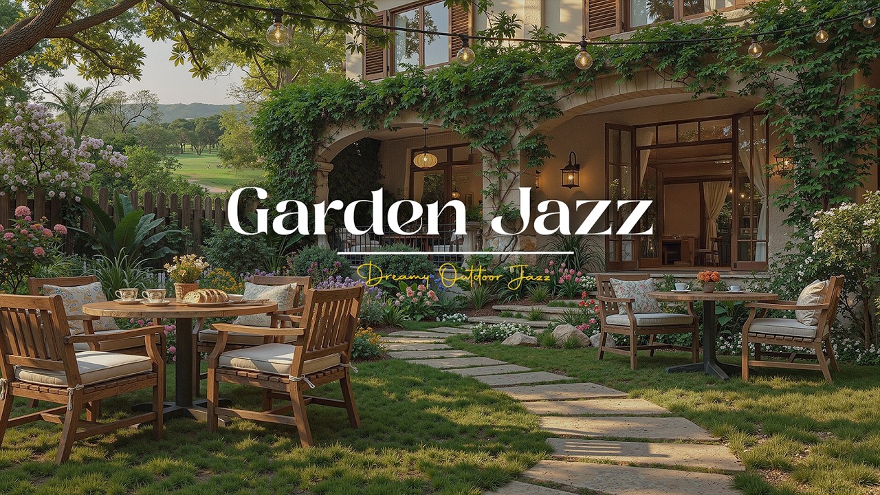 Luxury Spring Villa Garden Jazz🌿Smooth Piano & Morning Glow Ambience for Focus, Calm & Stress Relief