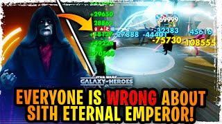 Why Everybody is WRONG About the Sith Eternal Emperor - Best Galactic Legend to Beat ANY Team