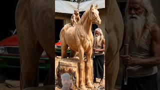 MONKEY AND HOURSE #ai #shorts #youtubeshorts #woodstatue #woodscraft #art #wooddesigner #woodlife