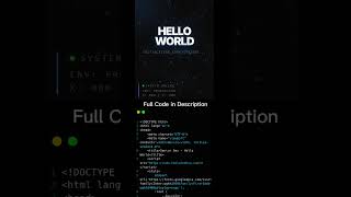 Hello World in Animation | Advanced HTML CSS | #coding | HTML ANIMATION #learntocode #codingfun
