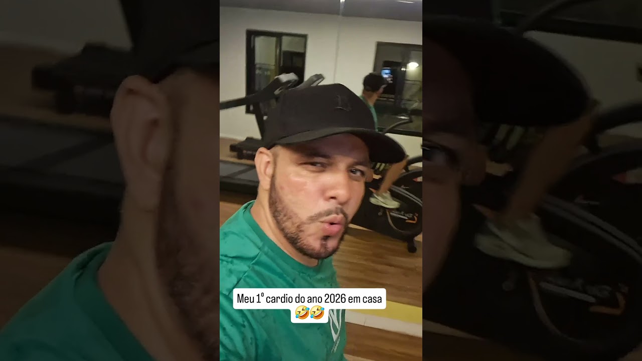 Meu 1⁰ cardio do ano 2026 com 30 minutos de esteira e 30 minutos de bicicleta em casa