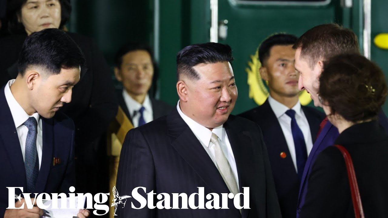 Kim Jong Un arrives in Russia on an armoured train to meet Vladimir Putin