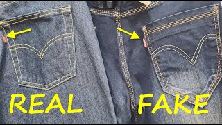 Levi's jeans real vs fake review. How to spot counterfeit Levi's 521 -  YouTube