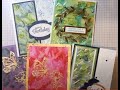 Cards Using Gilded Leafing on Blends Alcohol Backgrounds