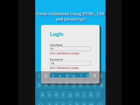 Simple Form Validation Using HTML CSS and JavaScript. - YouTube