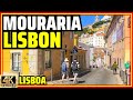 [4K] Mouraria, Lisbon's Medieval Moorish Quarter! 😀 Walking Tour With Historical Facts, Portugal