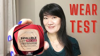 Testing L'OREAL Infallible 24H Fresh Wear POWDER FOUNDATION | OILY, DEHYDRATED, MATURE, ROSACEA SKIN