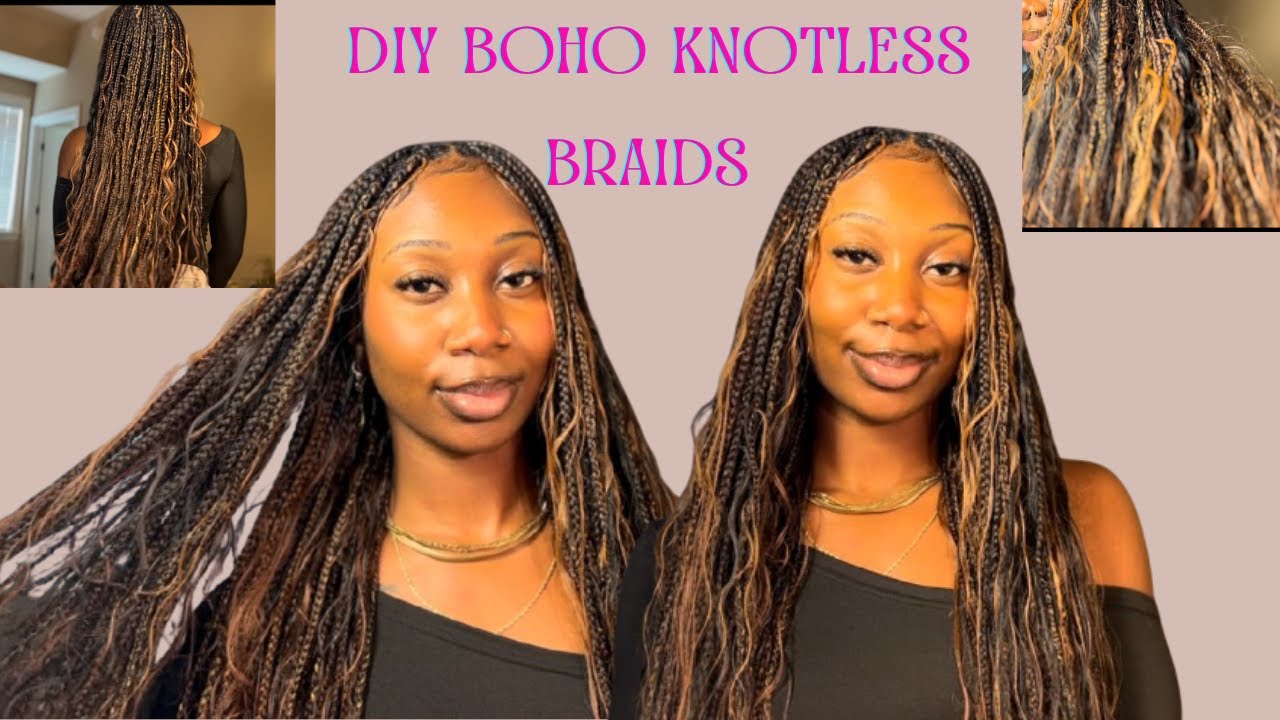 DIY BOHO KNOTLESS BRAIDS-CHOCOLATE BROWN FALL COLORED BLEND| MK IMANI ...
