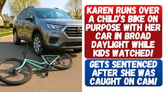 KAREN RUNS OVER A CHILD’S BIKE ON PURPOSE WITH HER CAR IN BROAD DAYLIGHT WHILE KIDS WATCHED!