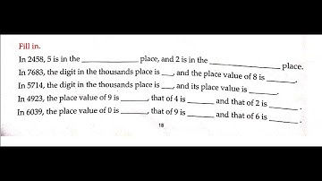 Class 3rd (III) Mathematics | Chapter 2 Four digit Numbers | Fill in | Exercise 2C