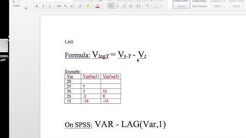 Calculating manually a Lag on SPSS