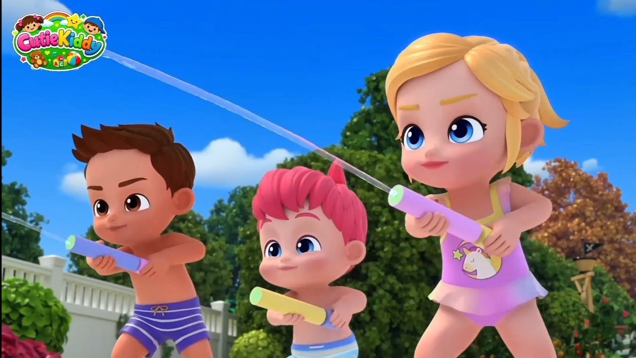 Fun Pool Party for Kids 💦 | Splash & Play Water Song | Summer Kids Rhyme | Cutiekiddy 