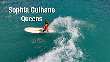Sophia Culhane gracefully longboarding at Queens… 🌊 #dronevideo #surfergirl #surfvideo