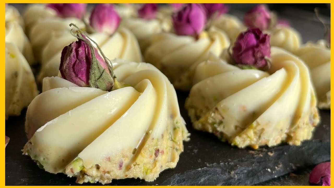 NO BAKE | PiSTACHE BONBONS | PiSTACHE CHOCOLADE KOEKJES | RECEPTEN OUM YOUNES #153