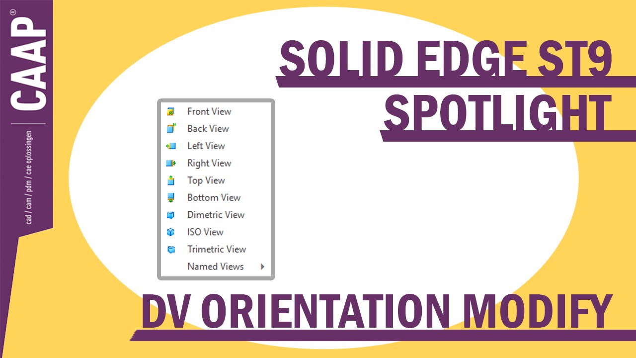 Solid Edge ST9 Spotlight #1 - Drawing View Orientation Modify - YouTube