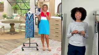 Land's End Jersey Cotton Sleeveless Swim Cover Up Dress on QVC