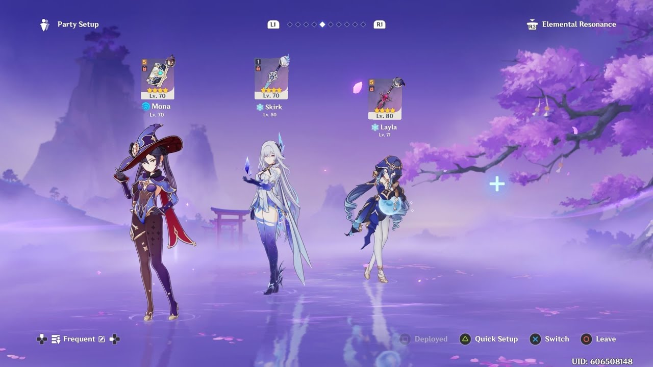 Genshin Impact Combat Demo (𝐖𝐨𝐫𝐥𝐝 𝐋𝐯𝐥 𝟓, 𝐀𝐑 𝟒𝟓): Mona + Skirk + Layla