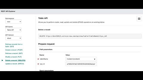 Table API Integration ServiceNow