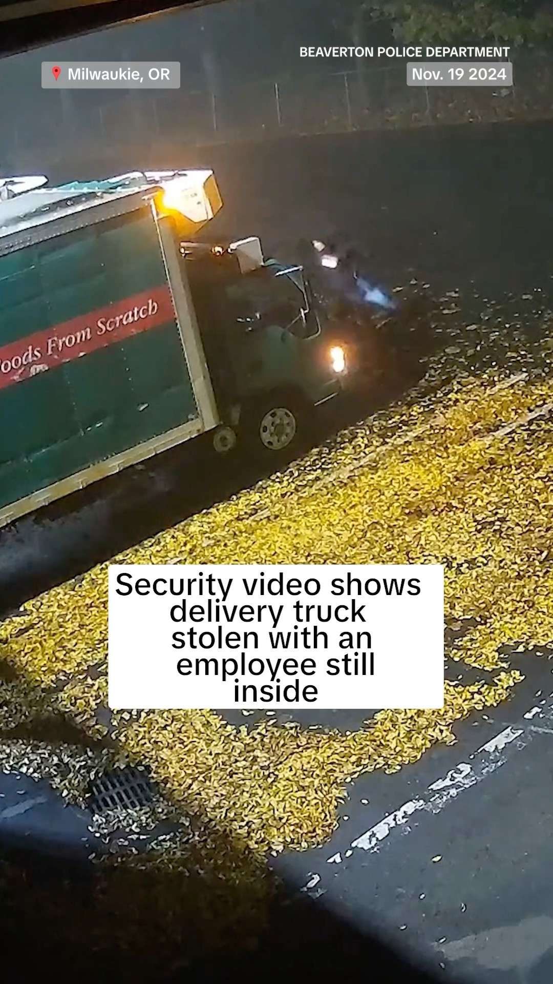 Security video shows delivery truck stolen with an employee still inside￼