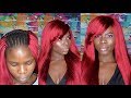 HOW TO: STRAIGHT CROCHET BRAIDS WITH SIDE BANGS | COLOR BG KANEKALON HAIR | INVISIBLE PART | vivian
