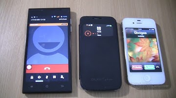 Incoming call&Outgoing call&alarms at the Same time Samsung Galaxy S4 mini Lte +Doogee+iphone 4s
