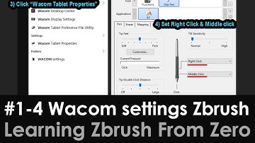 1-4 Wacom settings in Zbrush 2020, Wacom pen setting for 3D softwares, Maya, 3ds max etc, 1min