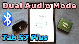 how to connect 2 bluetooth speakers with Samsung Tab S7 plus using dual audio mode - One UI 5 screenshot 2